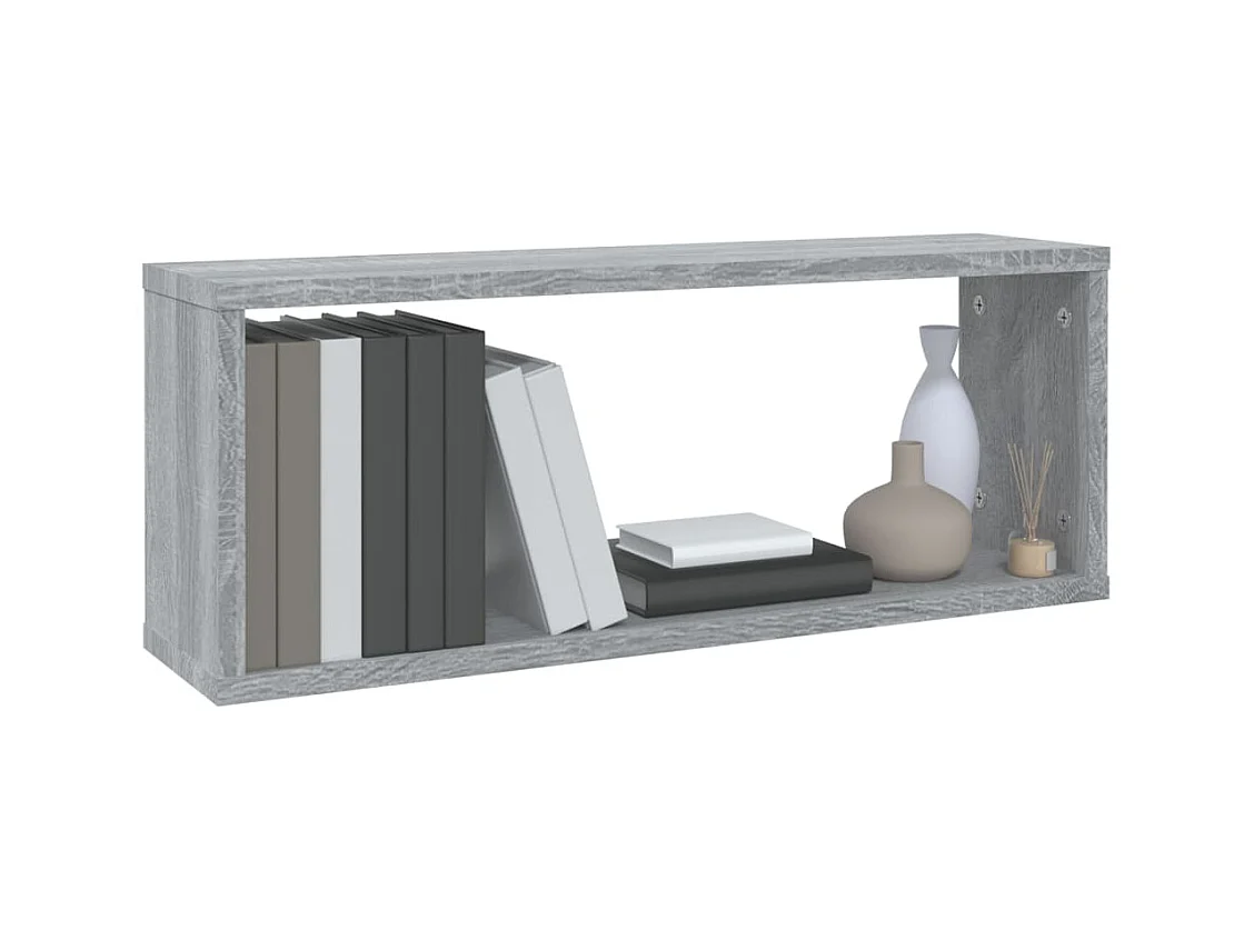 Mensole da parete cubo 6 pz Sonoma grigio 60x15x23 cm Legno