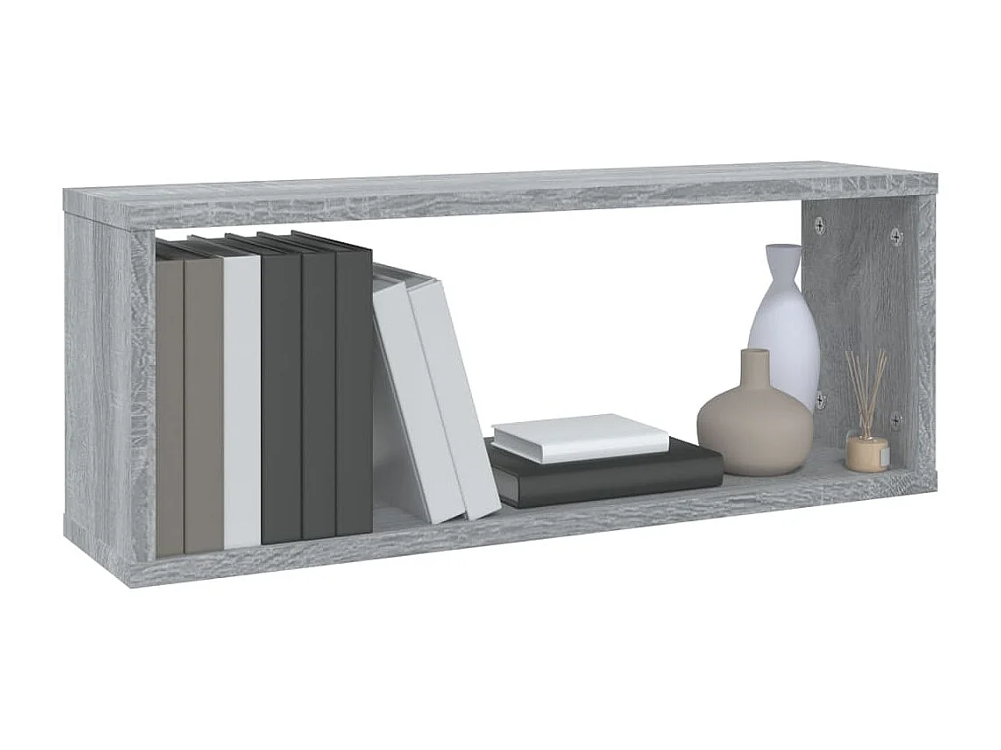 Étagères murales cube 6 pcs Sonoma gris 60x15x23 cm Bois