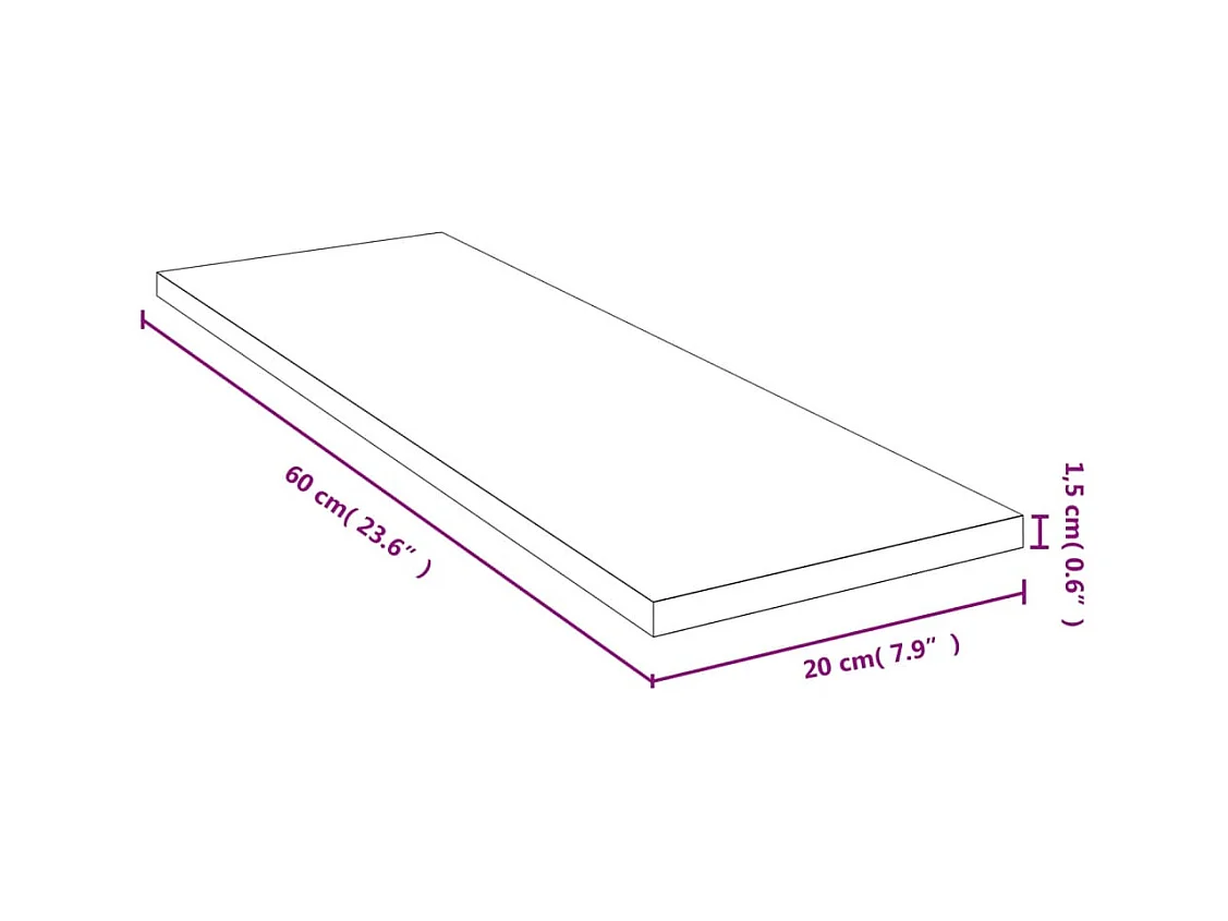 Étagère murale 60x20x1,5 cm bambou