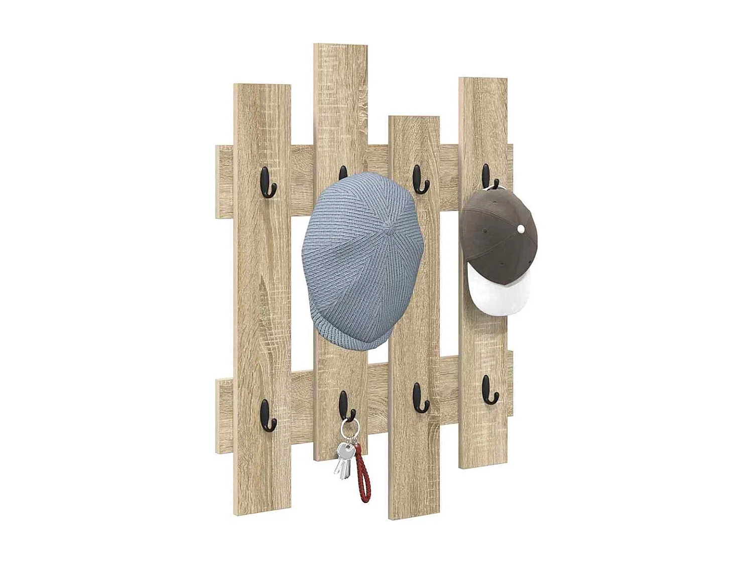 Porte-manteau mural avec stockage Chêne Sonoma 60 x 3 x 82 cm