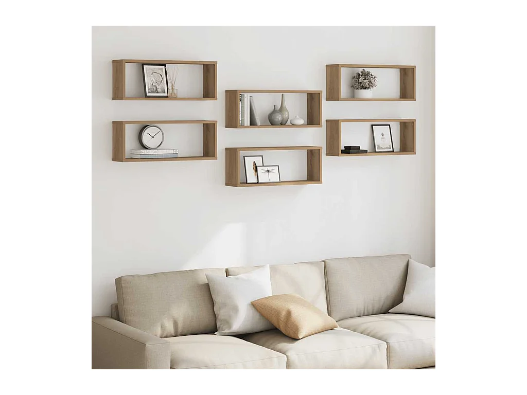 Étagères murales sous forme de cube 6 pcs chêne artisanal