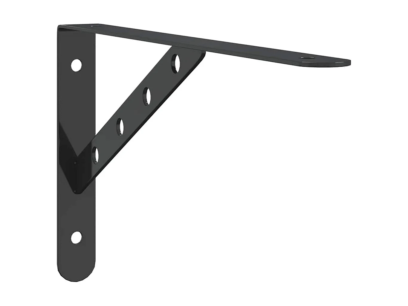 Supports d'étagères 4 pcs 30x2,5x15,5 cm noir acier inoxydable