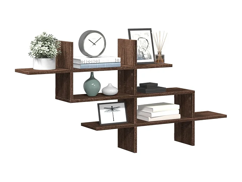 Mensola da parete in rovere marrone 124,5x18x60,5 cm in legno ingegnerizzato
