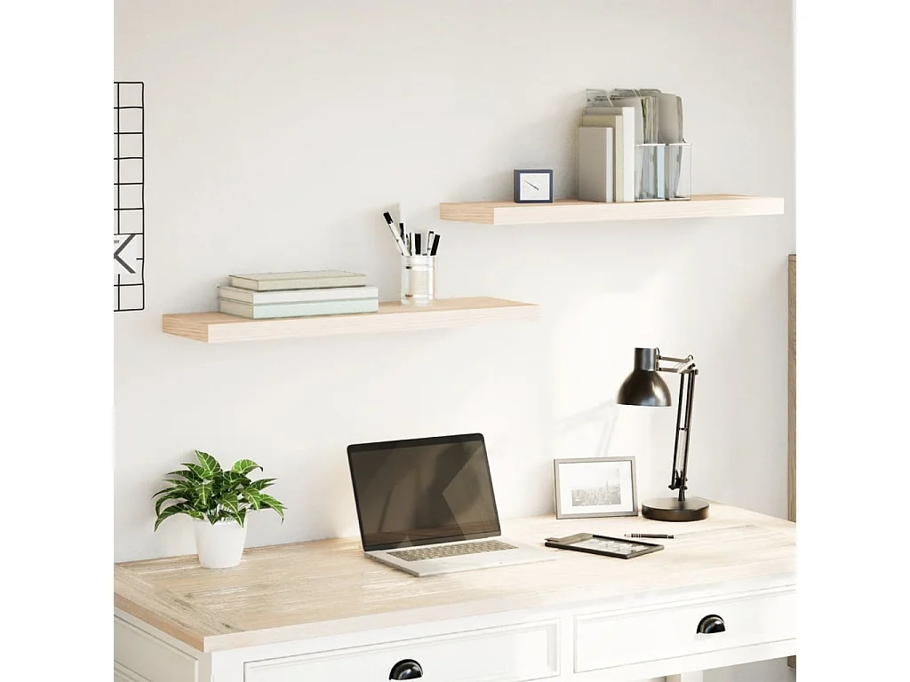 Mensole sospese 2 pezzi 80x23,5x4 cm in legno ingegnerizzato