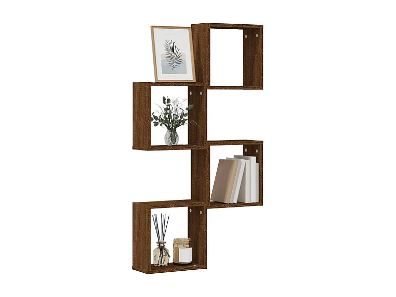 Étagères murales sous forme cube 4 pcs chêne marron 30x15x30cm