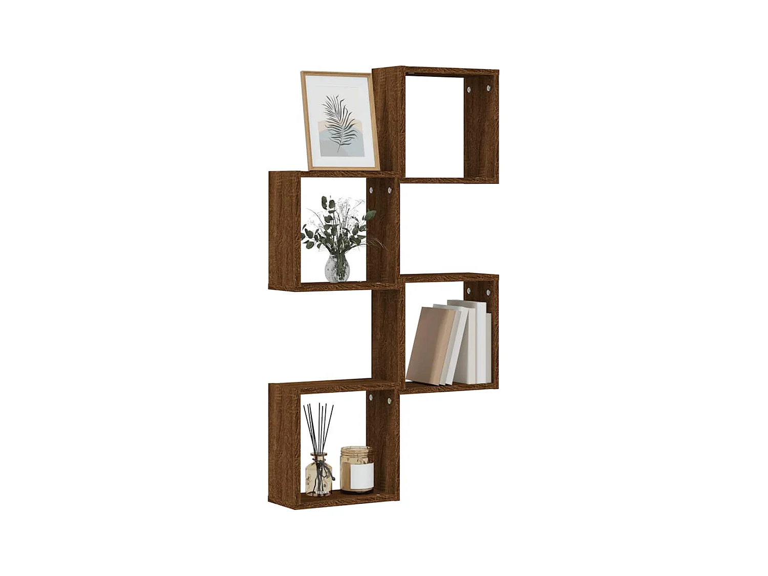 Étagères murales sous forme cube 4 pcs chêne marron 30x15x30cm