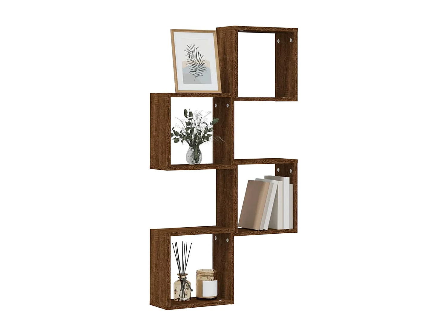Étagères murales sous forme cube 4 pcs chêne marron 30x15x30cm