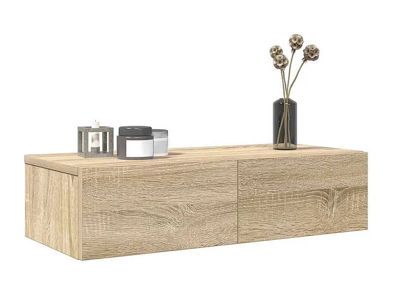 Étagère murale avec tiroirs chêne sonoma bois d'ingénierie