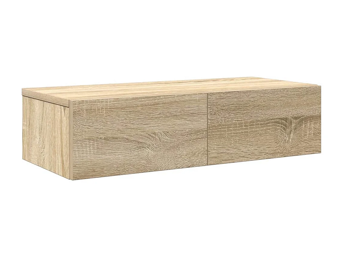 Wandplank met lades Sonoma eiken bewerkt hout