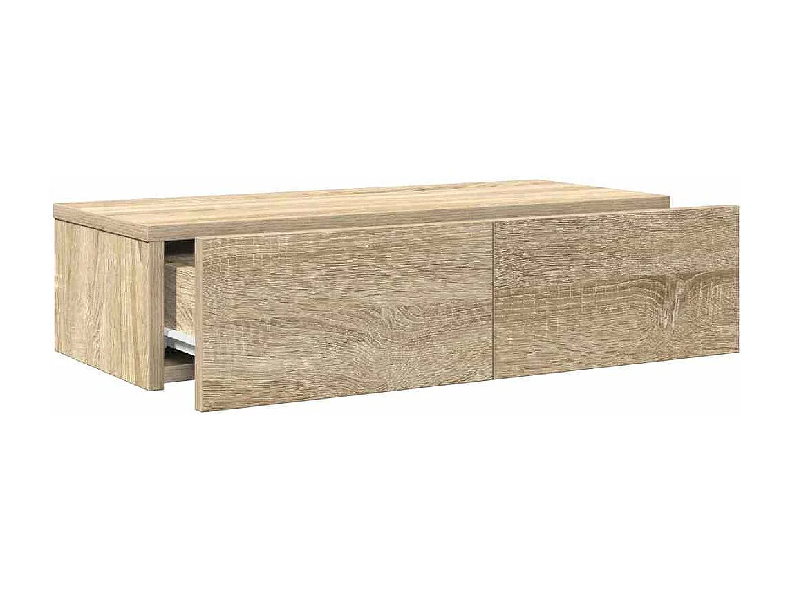 Wandplank met lades Sonoma eiken bewerkt hout