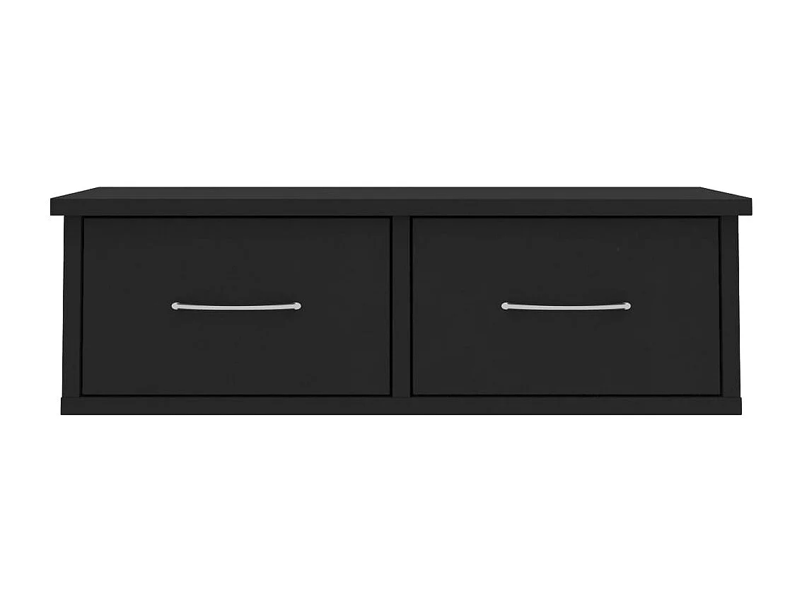 Étagère murale avec tiroirs noir 60x26x18,5cm Bois d'ingénierie