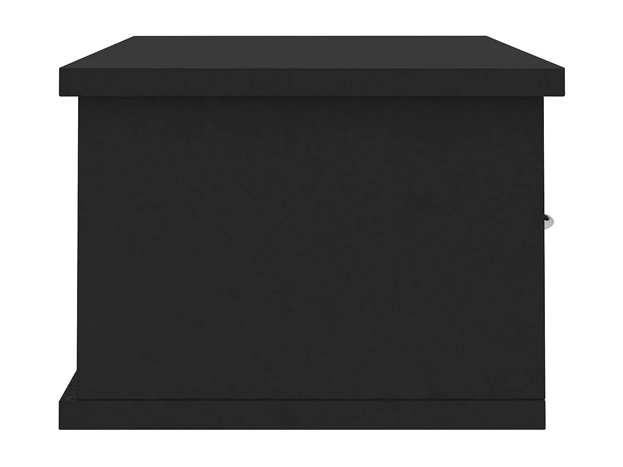 Étagère murale avec tiroirs noir 60x26x18,5cm Bois d'ingénierie
