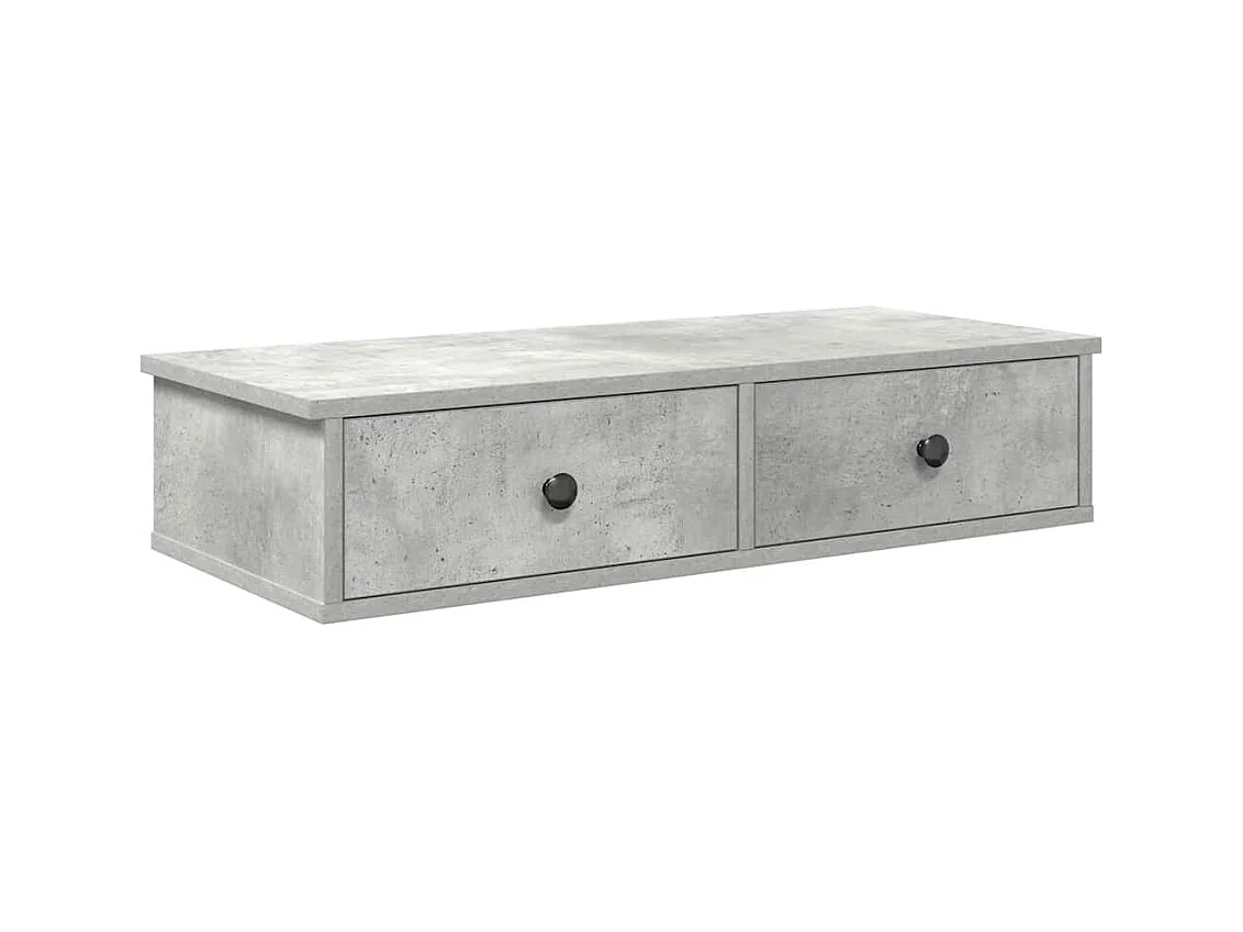 Étagère murale avec tiroirs gris béton bois d'ingénierie