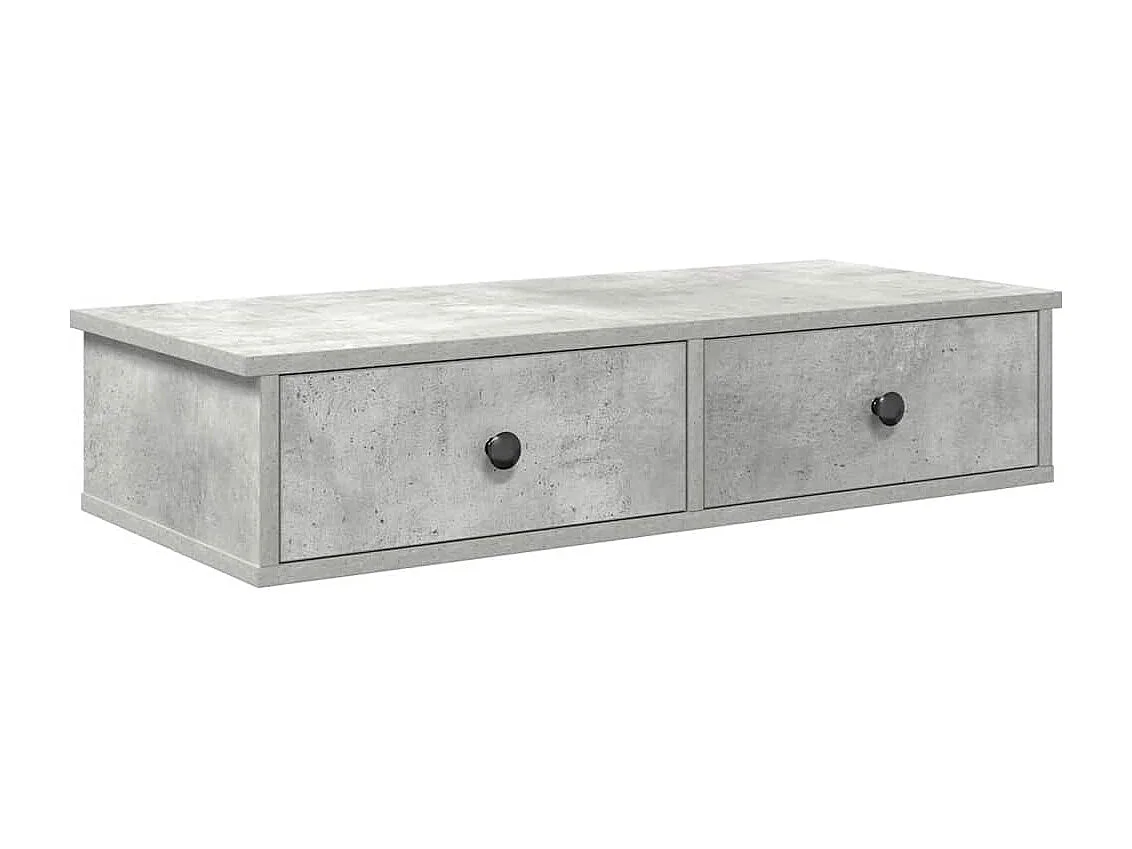 Étagère murale avec tiroirs gris béton bois d'ingénierie