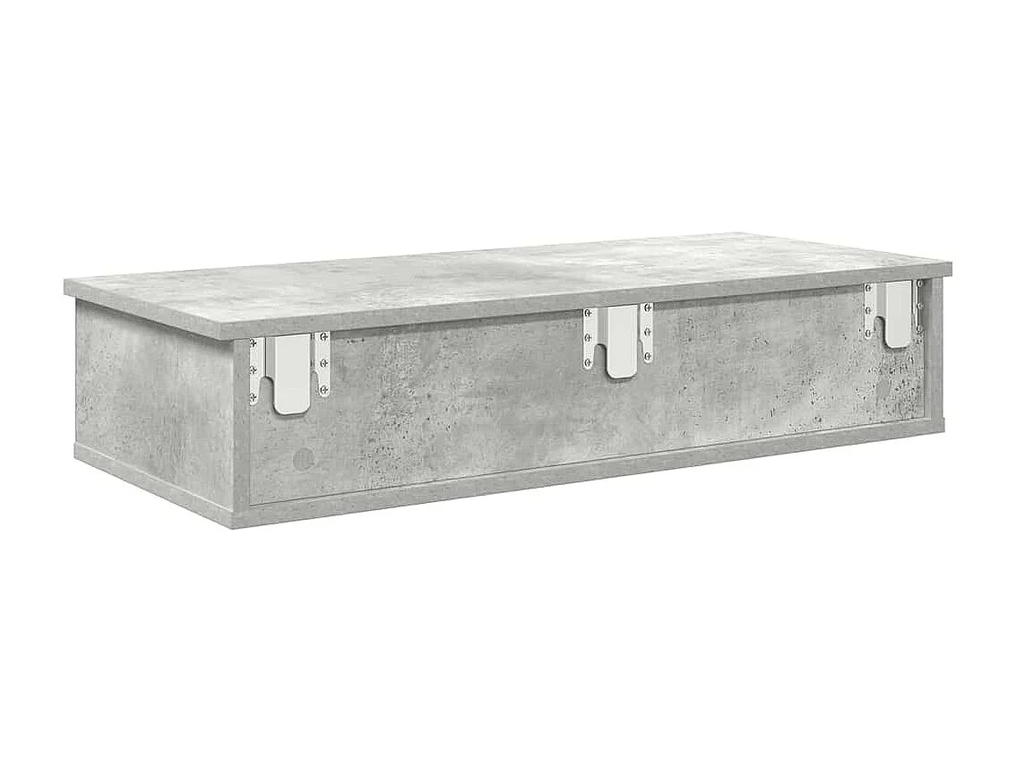 Étagère murale avec tiroirs gris béton bois d'ingénierie