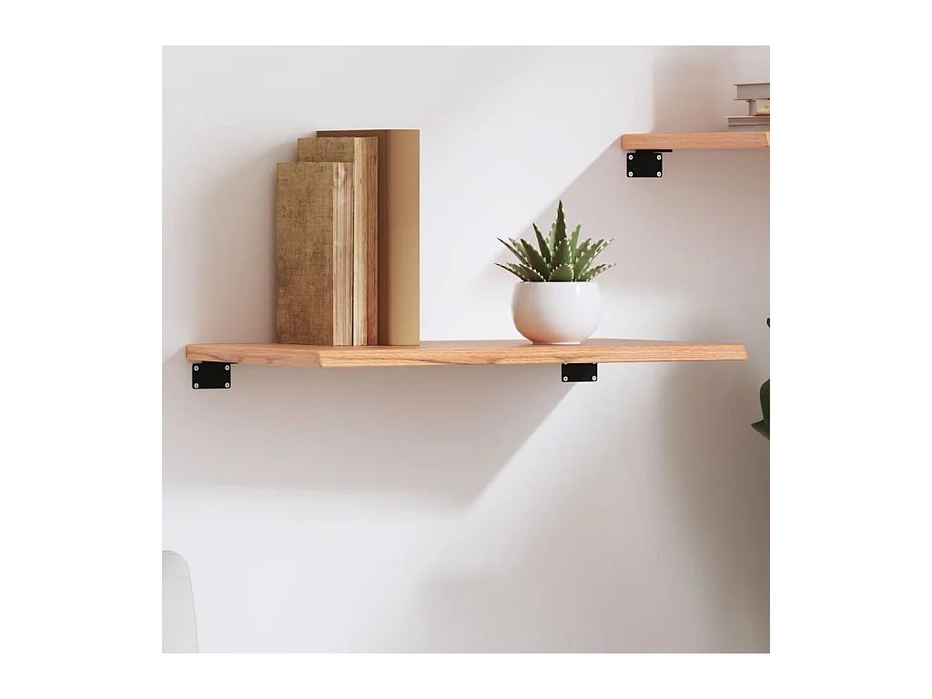 Étagère murale marron clair 60x40x2 cm bois chêne massif traité