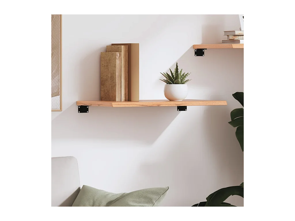 Étagère murale marron clair 60x40x2 cm bois chêne massif traité