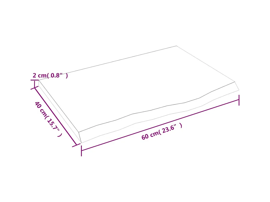 Étagère murale marron clair 60x40x2 cm bois chêne massif traité