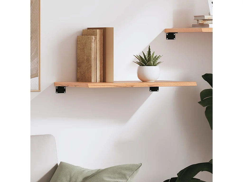 Étagère murale marron clair 60x40x2 cm bois chêne massif traité
