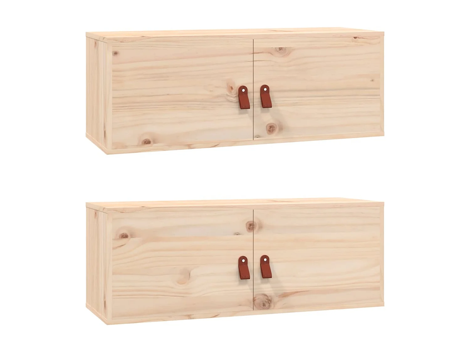 Armoires murales 2 pcs 80x30x30 cm Bois de pin massif