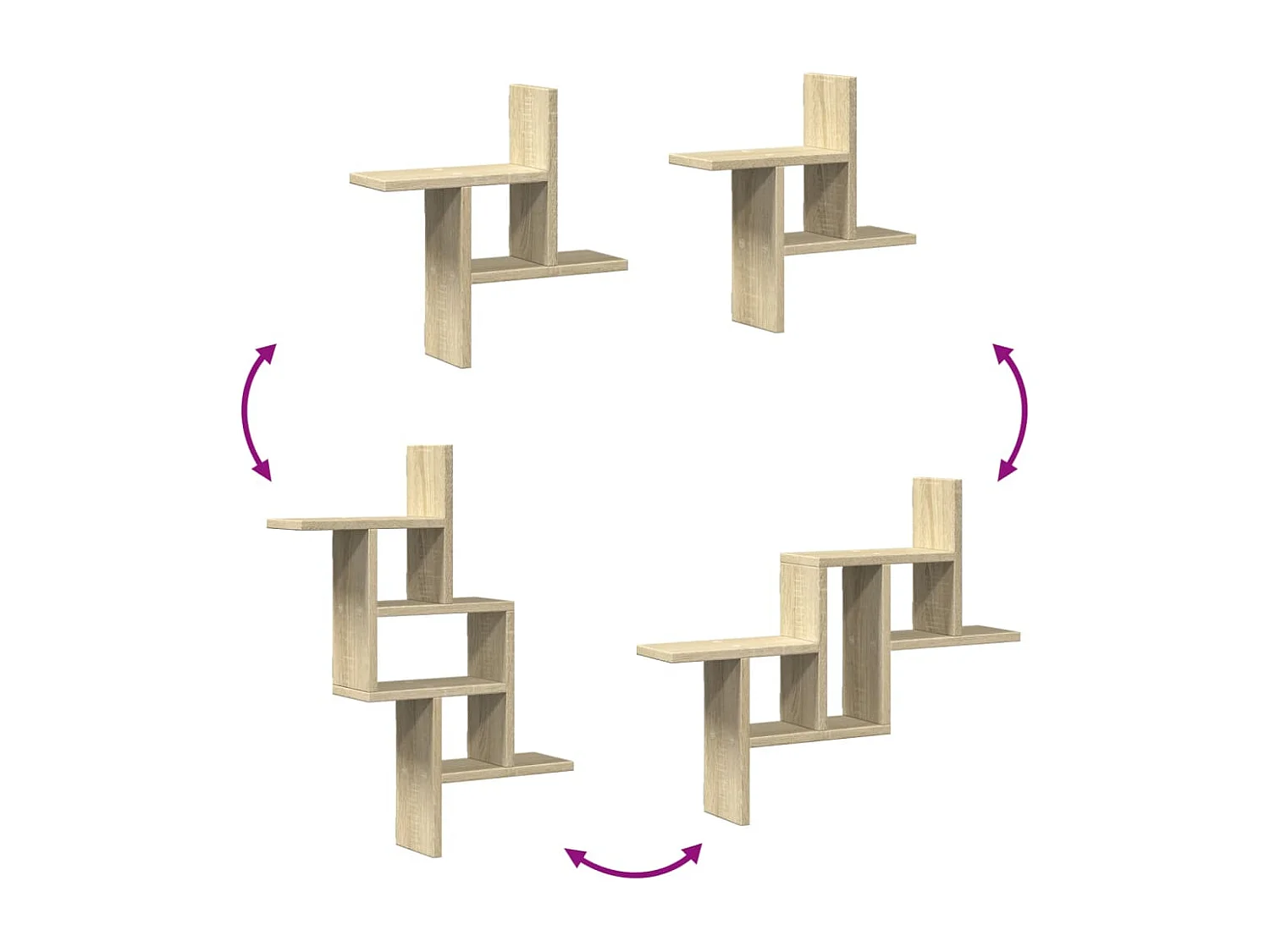 stuks wandplanken Sonoma eiken 38x12x38cm bewerkt hout