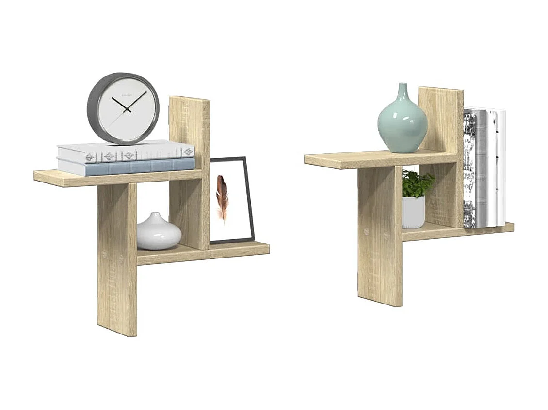 estantes de pared de roble Sonoma de 38 x 12 x 38 cm, madera de ingeniería