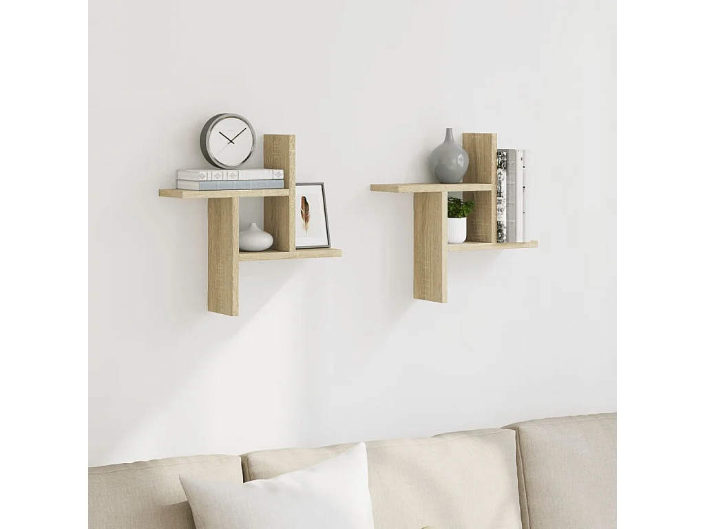 estantes de pared de roble Sonoma de 38 x 12 x 38 cm, madera de ingeniería