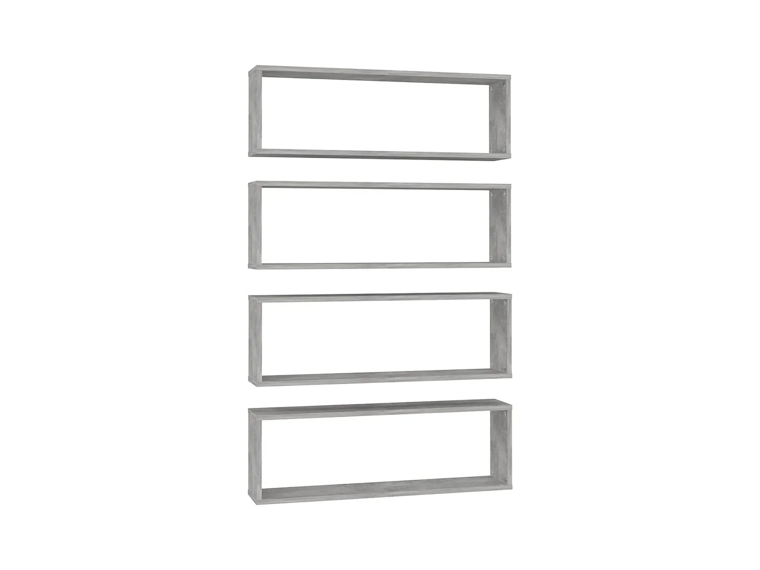 Étagères cube murales 4 pcs gris béton bois d'ingénierie