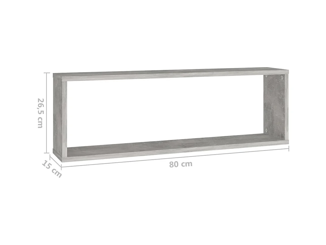 Étagères cube murales 4 pcs gris béton bois d'ingénierie