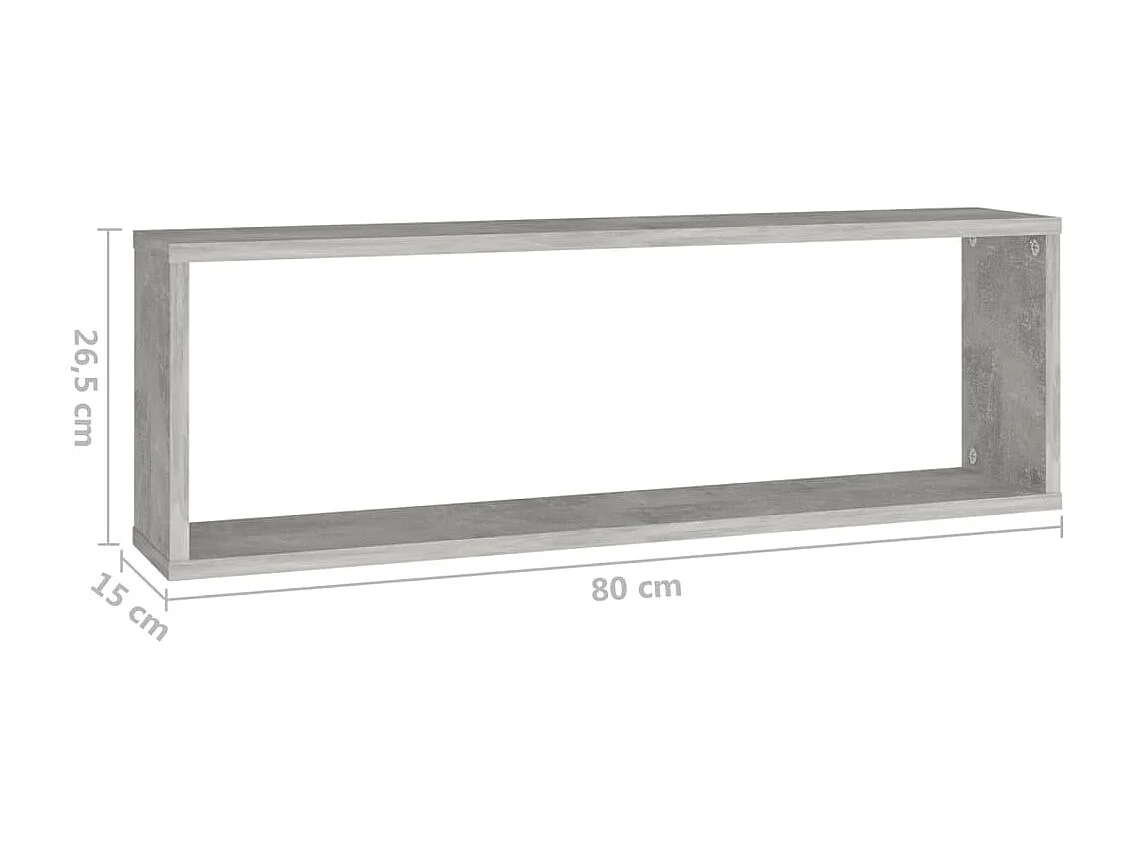 Étagères cube murales 4 pcs gris béton bois d'ingénierie