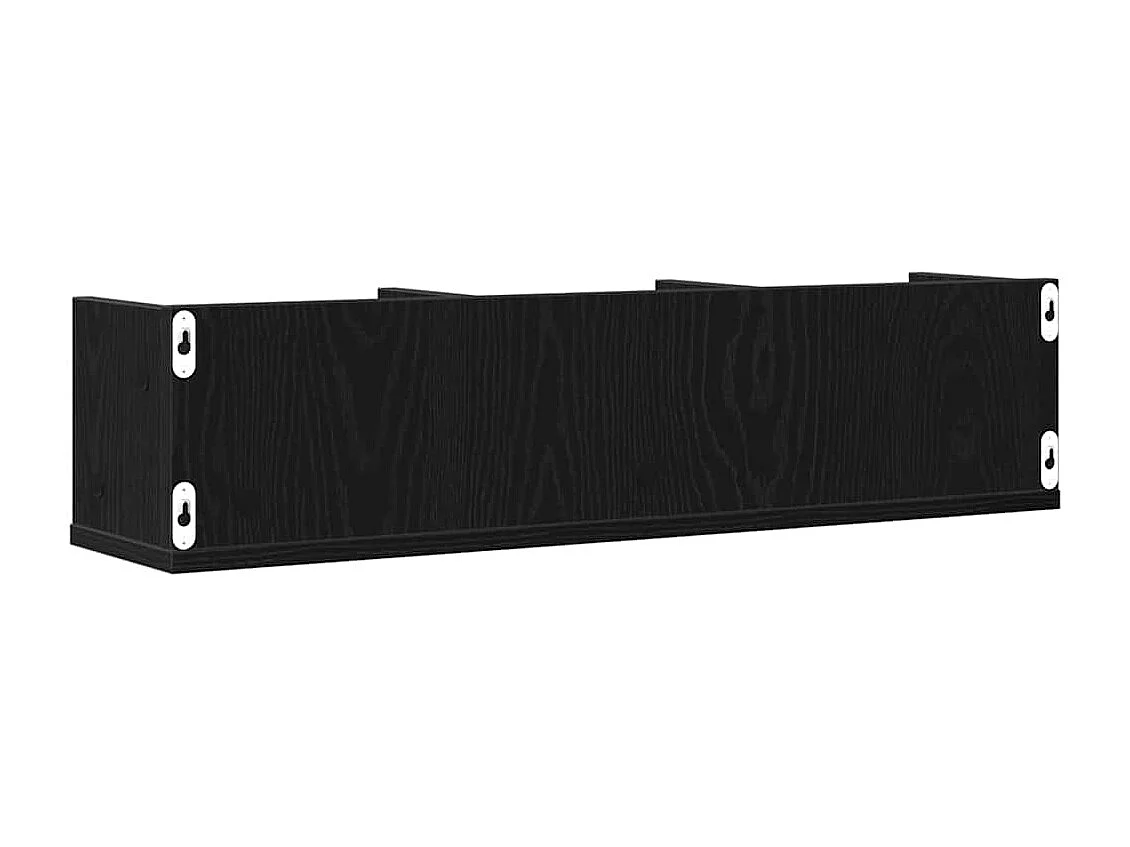 Étagère murale CD en chêne noir 75x18x18 cm en bois d'ingénierie