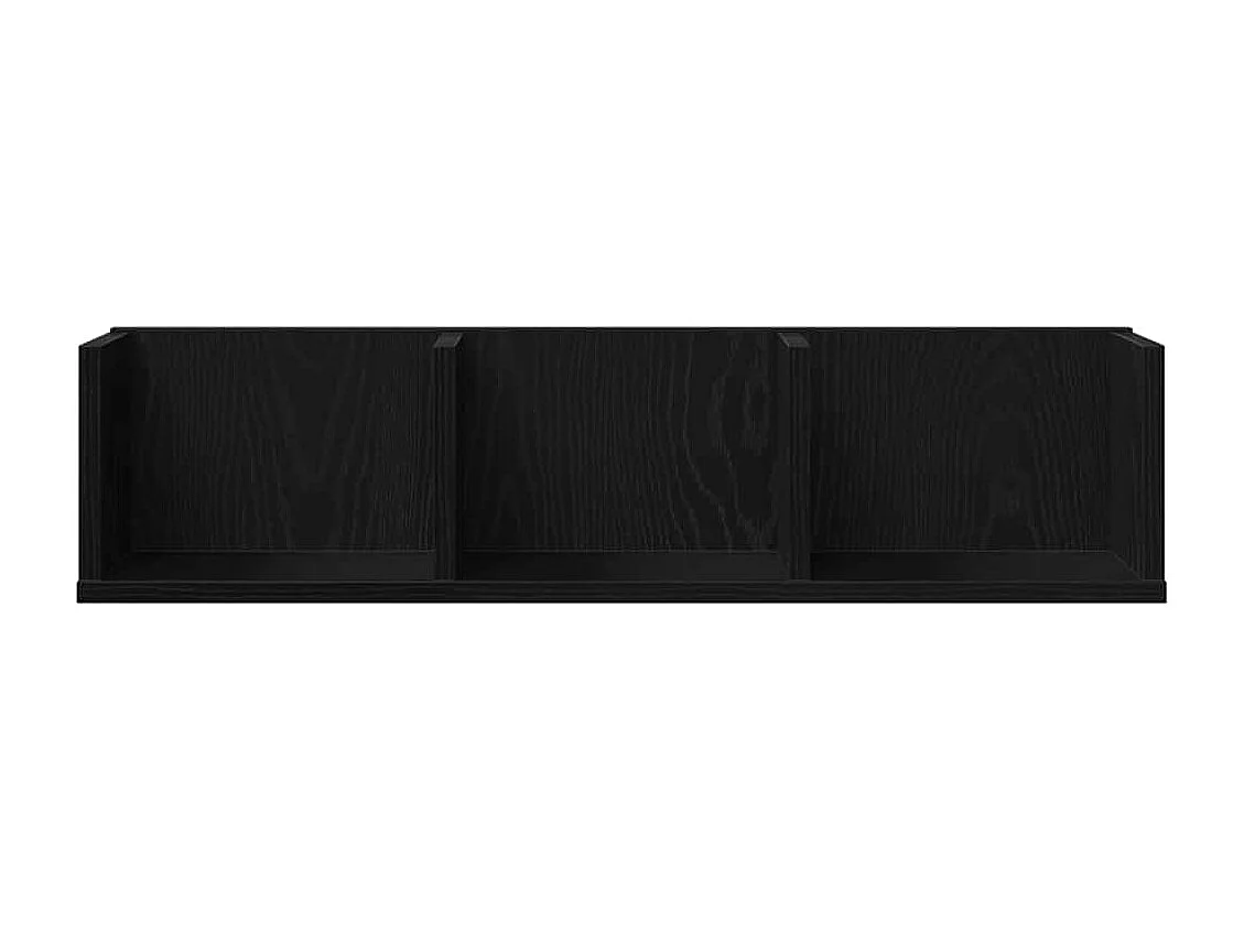 Étagère murale CD en chêne noir 75x18x18 cm en bois d'ingénierie