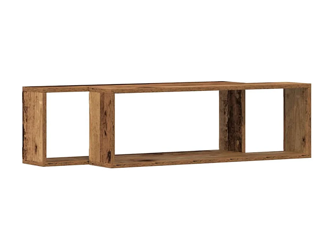 Mensole da parete 2 pezzi Legno antico 80x15x26 cm in legno ingegnerizzato