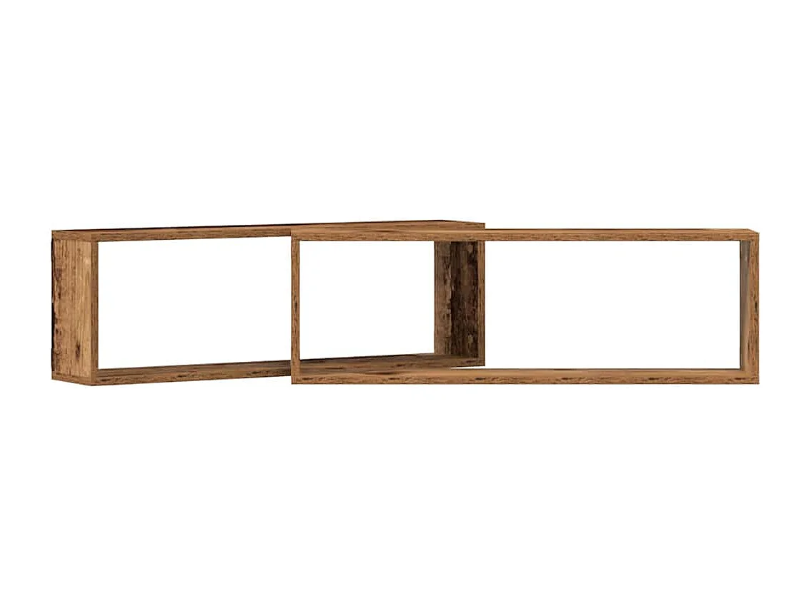 Mensole da parete 2 pezzi Legno antico 80x15x26 cm in legno ingegnerizzato