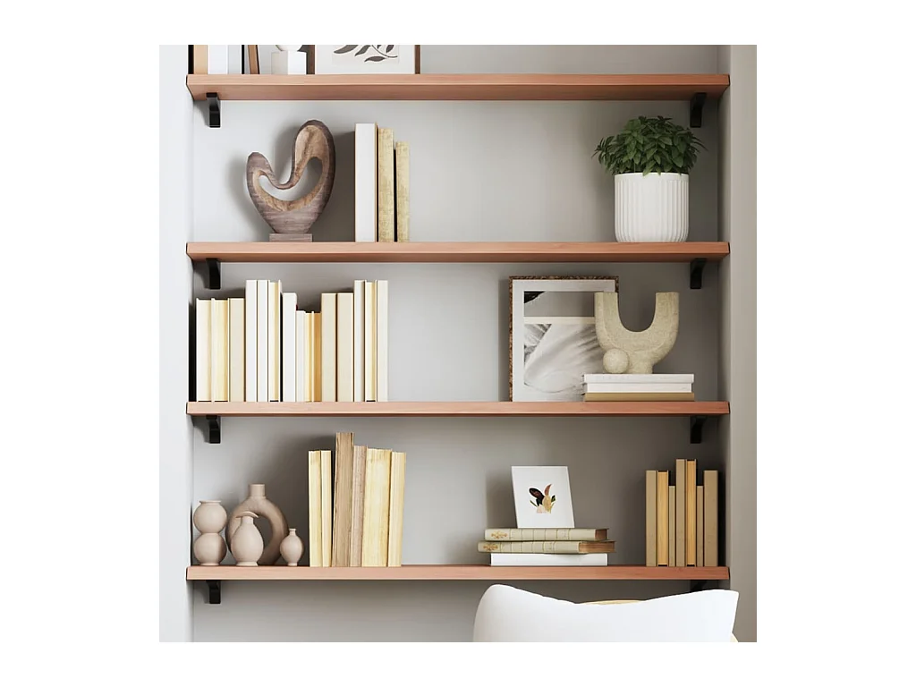 Mensola da parete marrone chiaro 80x30x2 cm in legno massello di rovere trattato