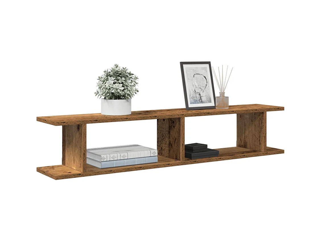 Étagères murales 2 pcs vieux bois 105x18x20cm bois d'ingénierie