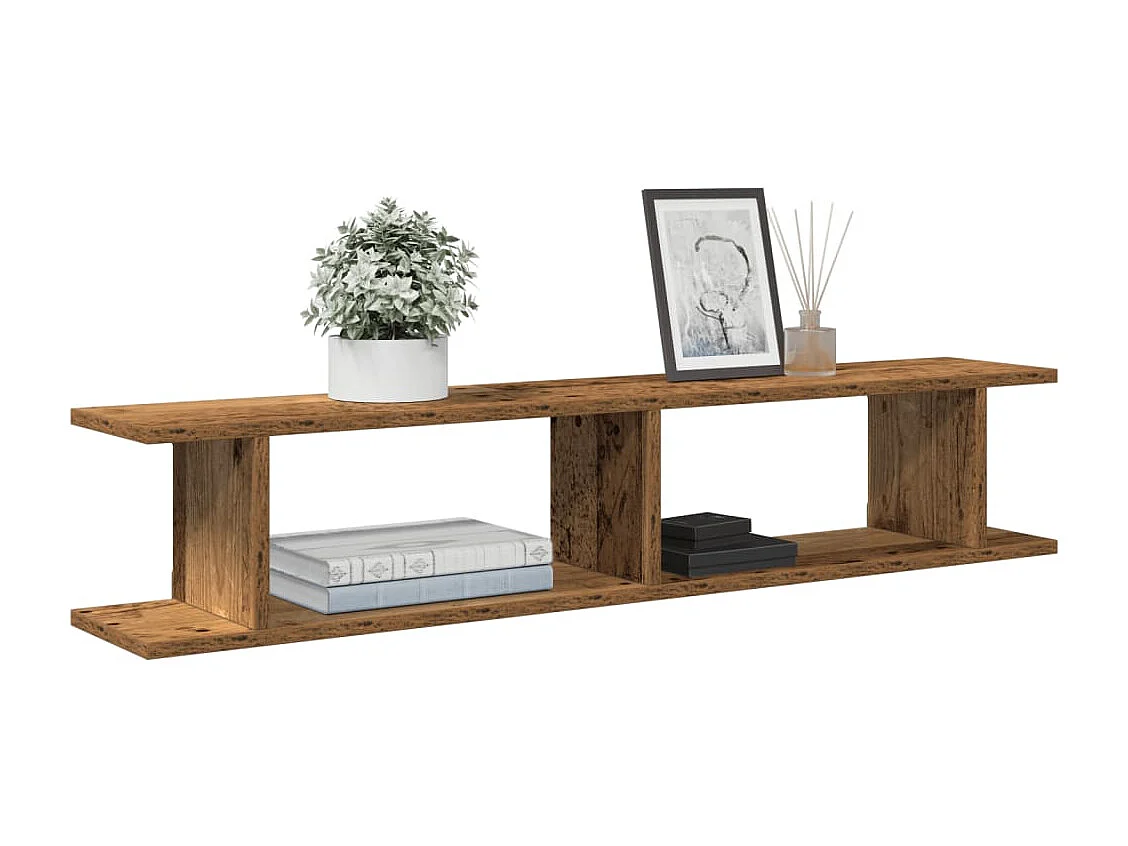 Étagères murales 2 pcs vieux bois 105x18x20cm bois d'ingénierie