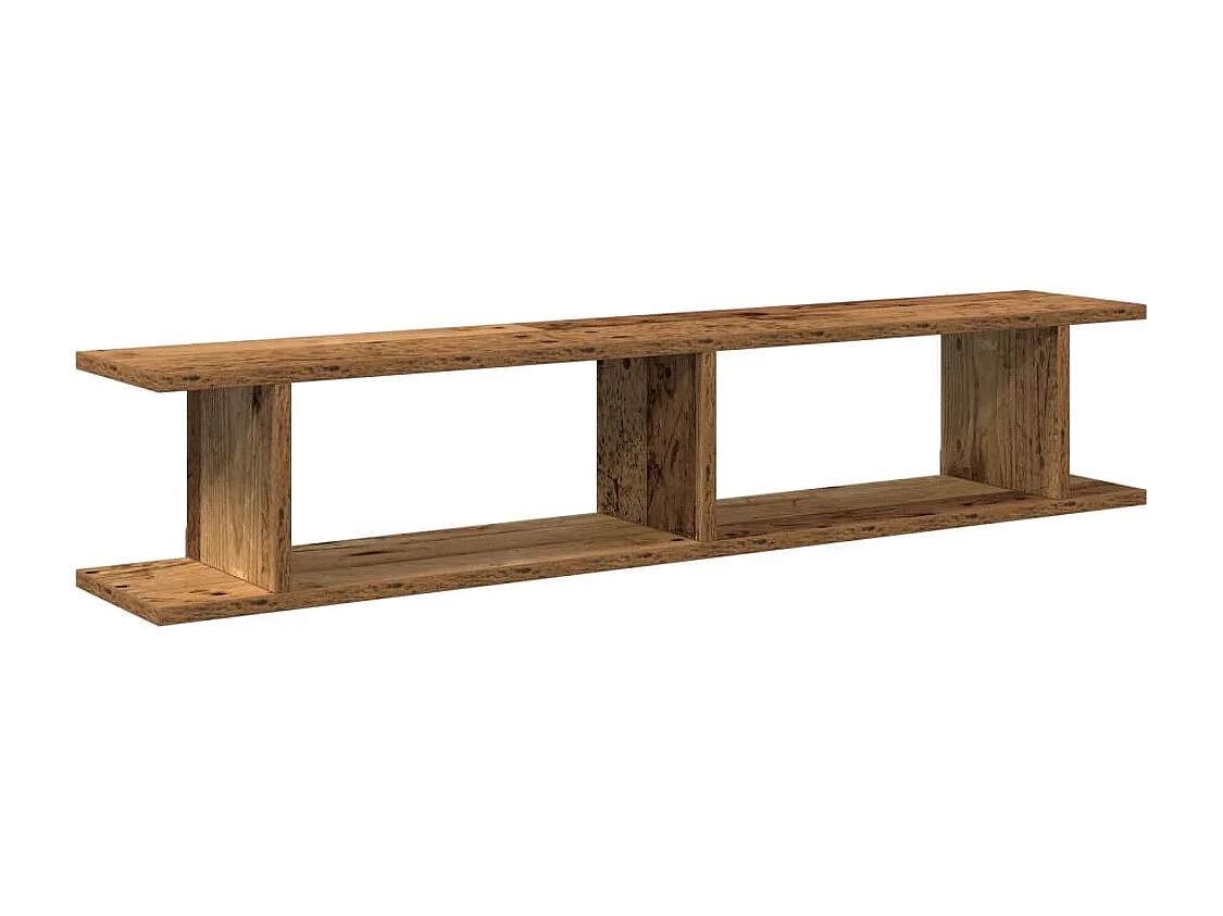 Étagères murales 2 pcs vieux bois 105x18x20cm bois d'ingénierie