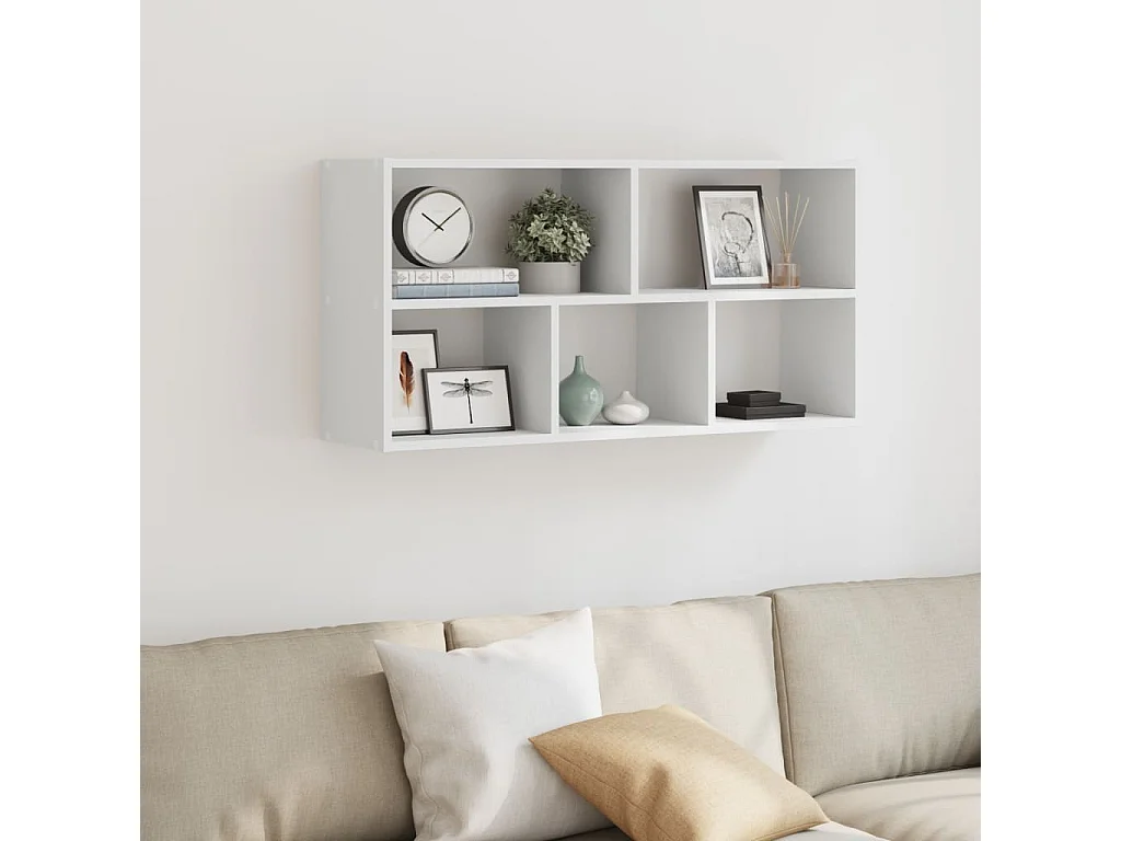 Weißes Wandregal 100x25x50 cm Holzwerkstoff