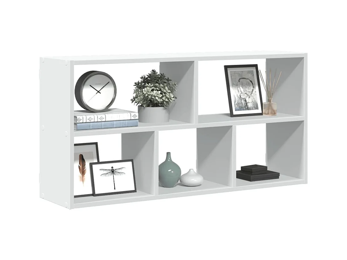 Witte wandplank 100x25x50 cm bewerkt hout