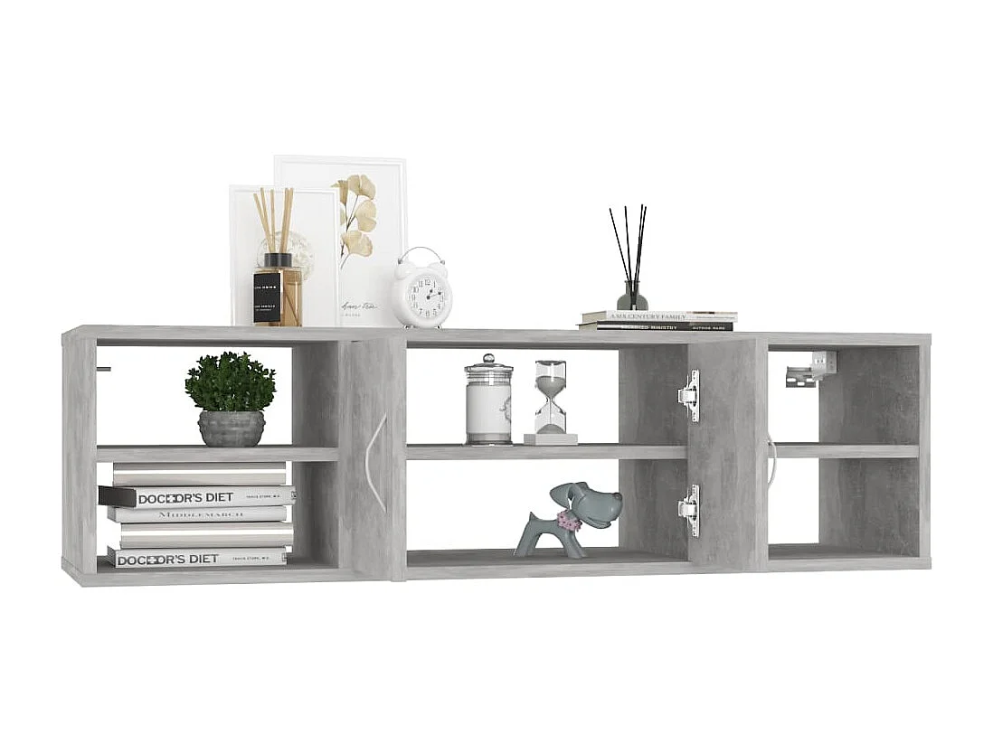 Mensola da parete in cemento grigio 102x30x29 cm in legno ingegnerizzato