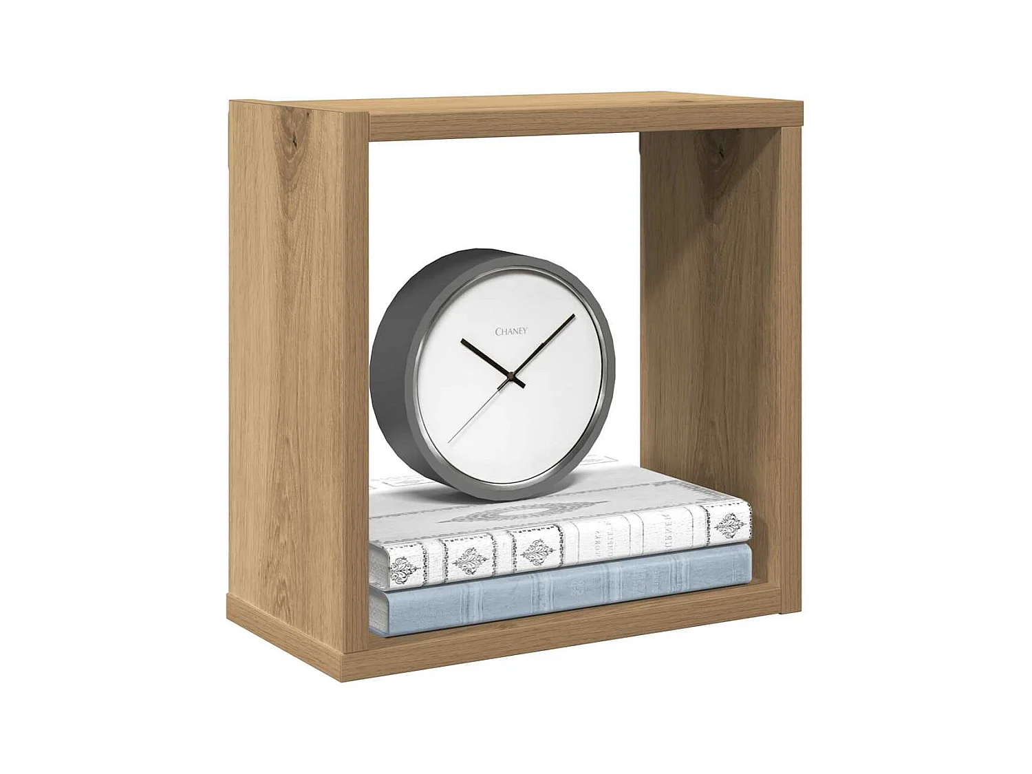 Mensole a cubo da parete 2 pezzi in legno ingegnerizzato di quercia artigianale