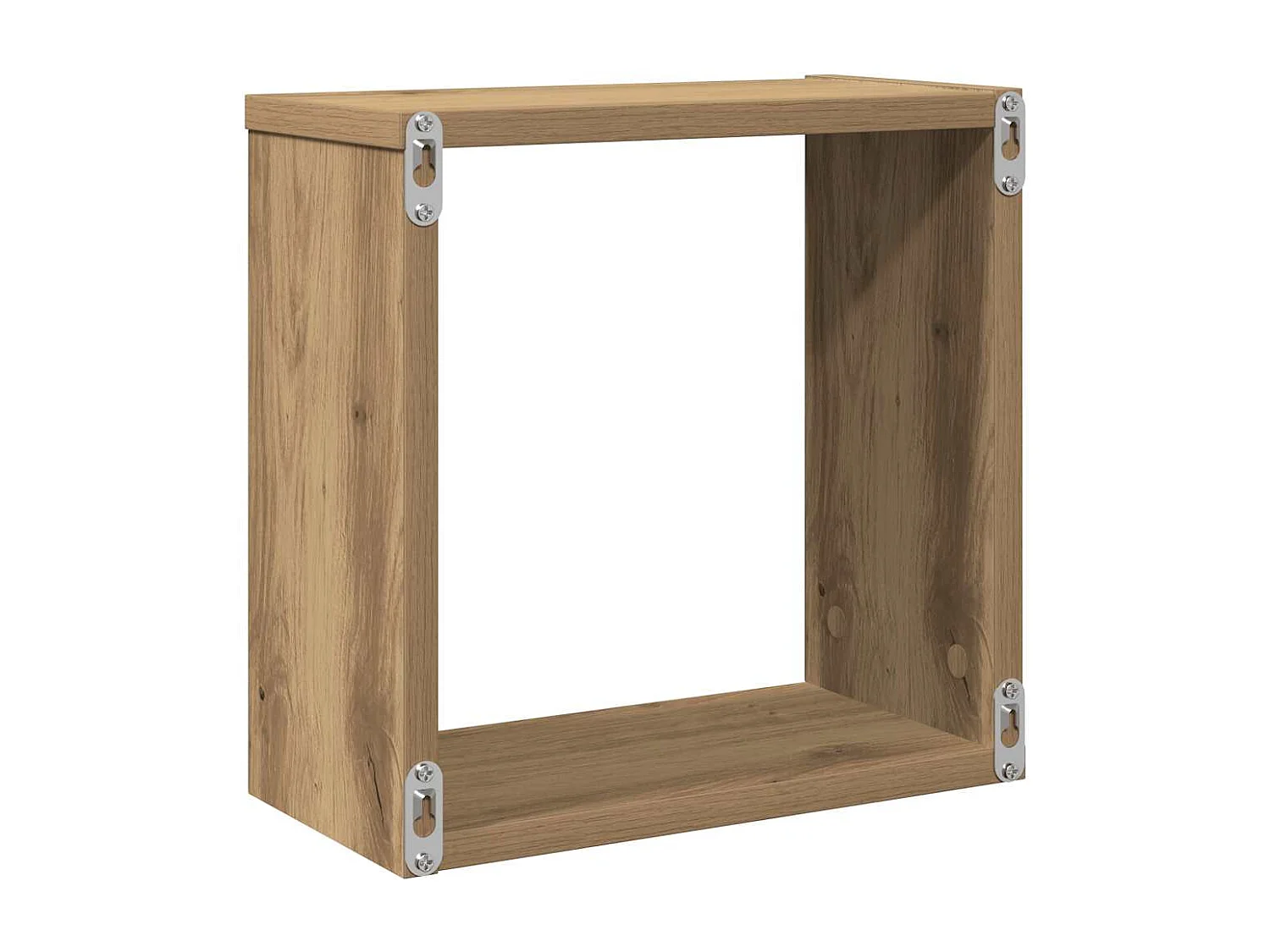 Mensole a cubo da parete 2 pezzi in legno ingegnerizzato di quercia artigianale