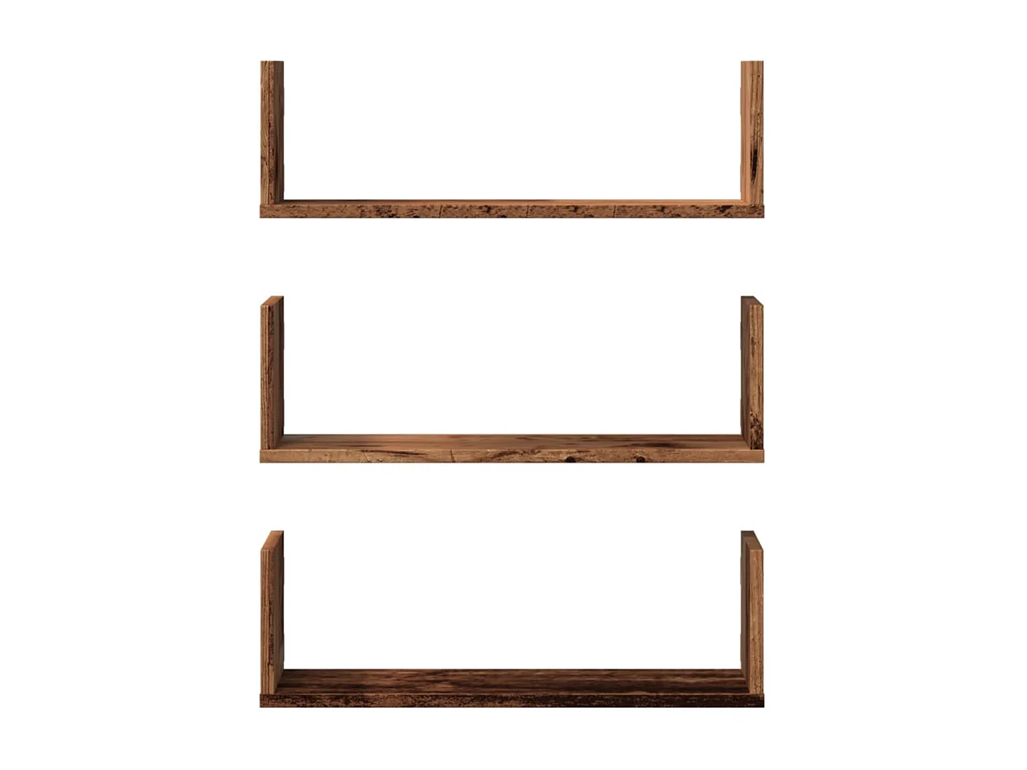 Estantes de pared 3 piezas madera vieja 58x18x18 cm madera de ingeniería