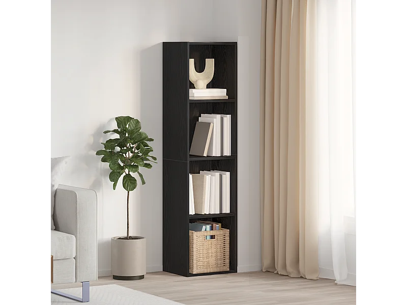 Bibliothèque/Armoire de Télé Chêne Noir 36x30x143 cm