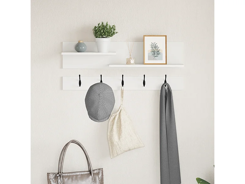 Wandgarderobe Weiß 90 x 15 x 36 cm Holzwerkstoff