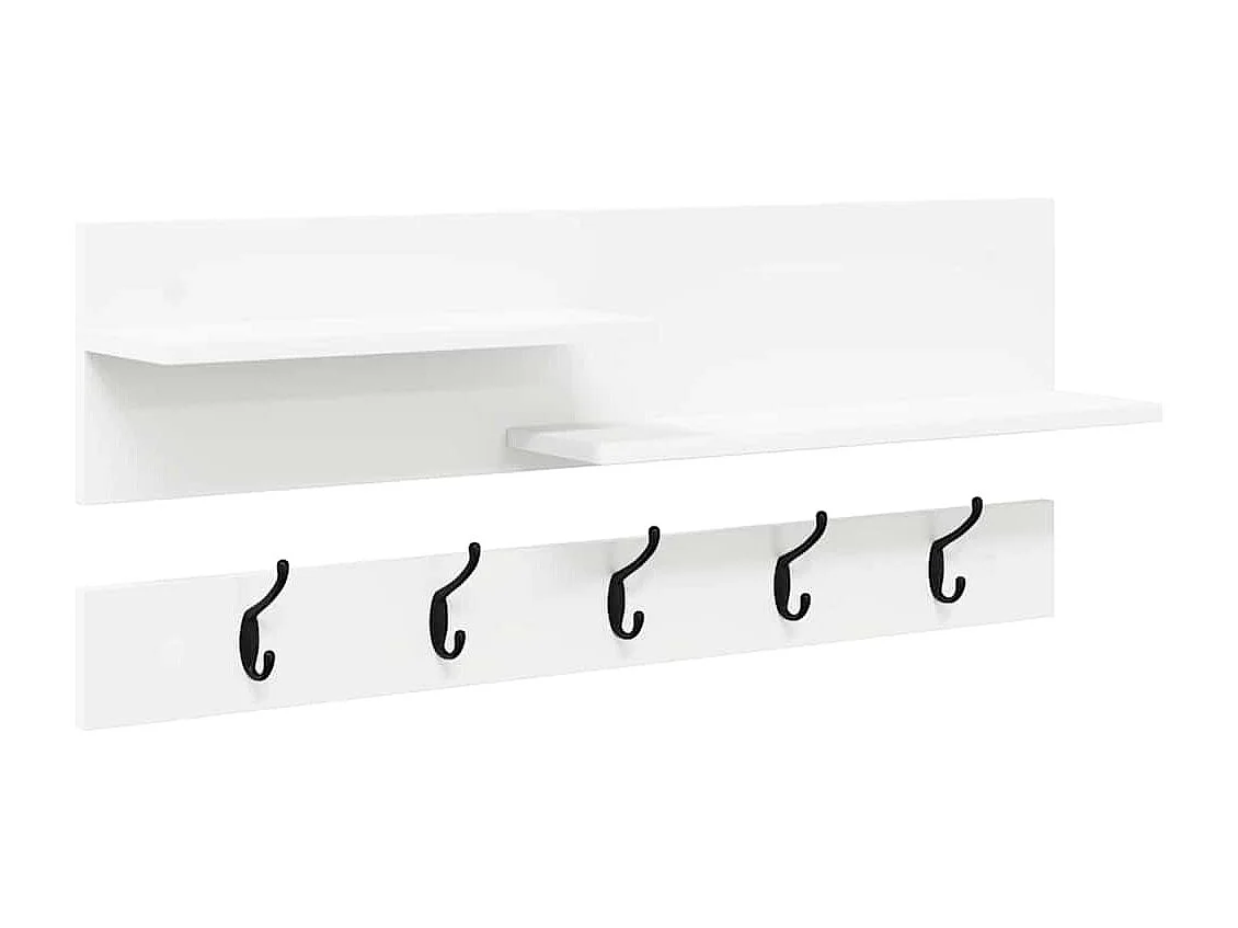 Porte-manteau mural Blanc 90 x 15 x 36 cm Bois d'ingénierie