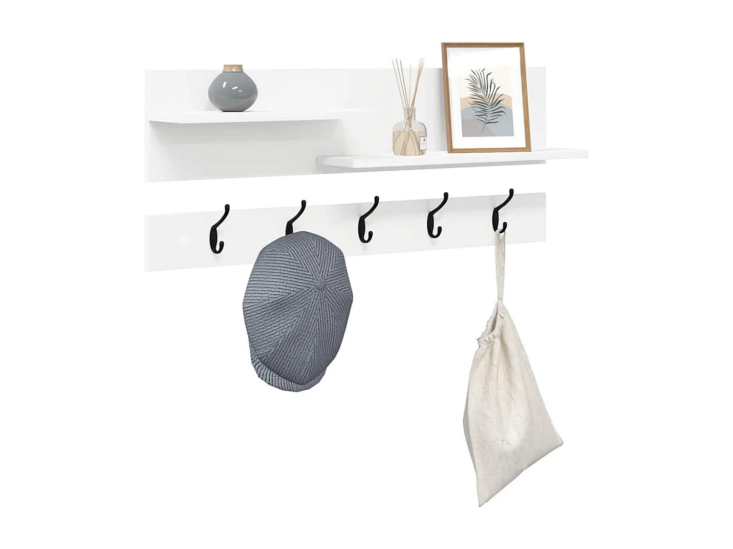 Porte-manteau mural Blanc 90 x 15 x 36 cm Bois d'ingénierie