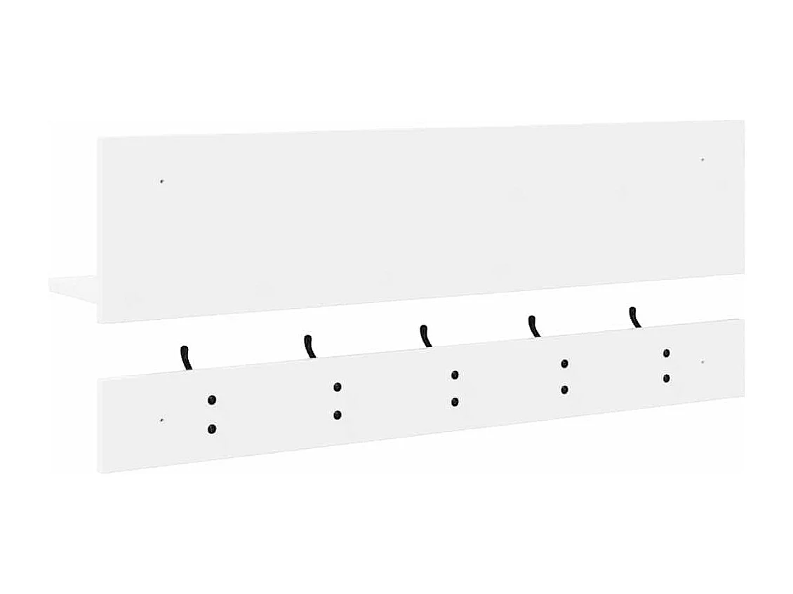 Porte-manteau mural Blanc 90 x 15 x 36 cm Bois d'ingénierie