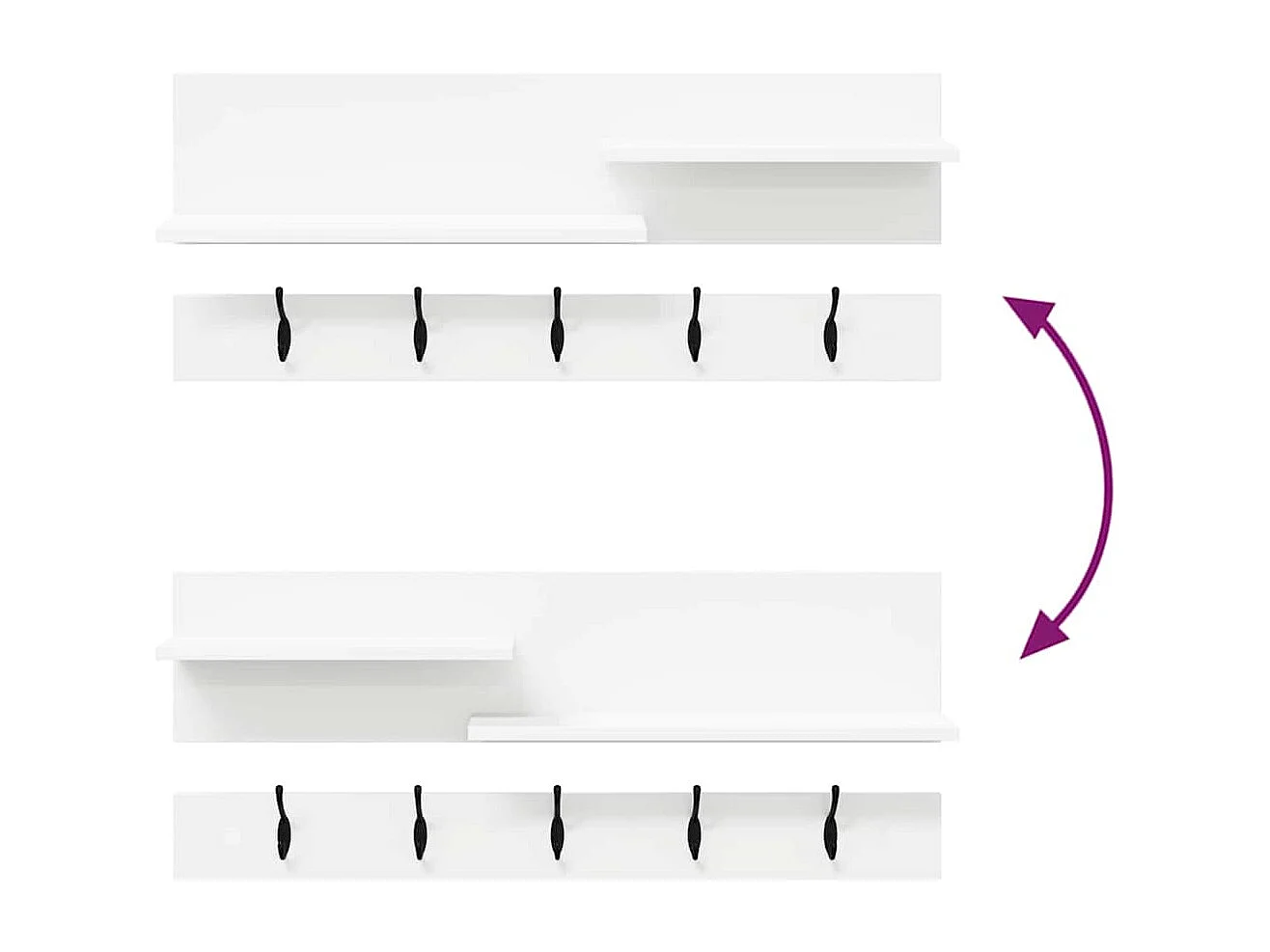 Porte-manteau mural Blanc 90 x 15 x 36 cm Bois d'ingénierie